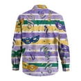 thumbnail image 5 of LNZGNM Mens Mardi Gras Carnival Shirt Lapel Mask Printed Button Up Shirts Big and Tall Long Sleeve T-Shirts Casual Carnival Tops,Light Purple 2XL, 5 of 6