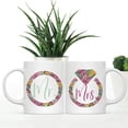 thumbnail image 2 of CTDream Lesbian Wedding Party Couple 11oz. Coffee Mug Gift, Mr. and Mrs., Tropical Monstera Palm Leaves Bright Colors, 2-Pack, Birthday Present Ideas, 2 of 6