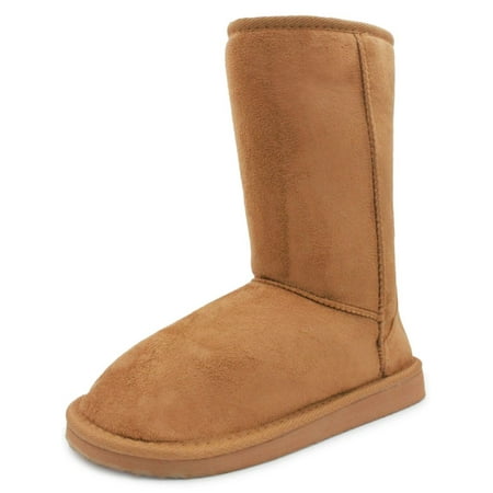 

SLM Women s Classic Winter Faux Fur Boots Faux Sheepskin Mid Calf Snow Shoes