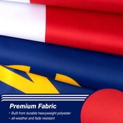 North Carolina State Flag 3x5 ft Double Sided, 3 Ply Durable Polyester, NC Flag with Vibrant Print/4 Rows Hemming/Brass Grommets