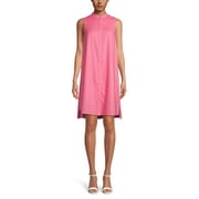 Anne Klein Women's Linen Trapeze Dress Pink Size Small