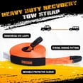 thumbnail image 4 of ORCISH Long Recovery Tow Straps, 2" x 66 FT Tow Straps Heavy Duty with Loops, Tow Rope for Truck, Vehicle Recovery Rope with Reinforced Loops and Protective Sleeves, Tree Saver Strap for Winching, 4 of 4