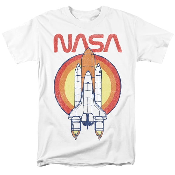 Nasa Shuttle Circle Adult 18/1 T-Shirt White
