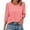 Hot Pink, variant on MIXUE Boho Tops For Women Summer Autumn Solid Color Round Neck Long Sleeve Loose Fit Casual Tee Shirts Daily-Wear,White,M