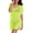 Fluorescent Yellow, variant on Cover Up, Drawstring Breathable Mesh Fabric, Swimsuit Short Sleeve Side Slit Design, Beach Dress for Summer Beach