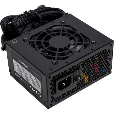 Apevia SFX-AP600W 600W Micro-ATX Power Supply – Fixed Cables, Low Noise, Full Range Active PFC, Desktop & Gaming PC, Server Compatible PSU