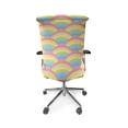 thumbnail image 5 of Ambesonne Pastel Office Chair Cover Stretchable High Back, Rainbow Like Half Circles, Multicolor, 5 of 6
