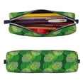 thumbnail image 2 of Cauagu Green Flower Print Leather Pencil Pen Case - Stationery Bag Portable Stationery Bag Big Capacity Pencil Pouch Cosmetic Organizer Bag for Men & Women, 2 of 7