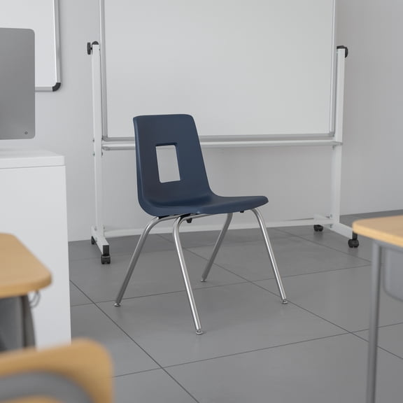 Emma Oliver Navy Student Stack School Chair - 16-inch