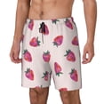 thumbnail image 2 of Uemuo Hand Drawn Strawberry Pattern Mens Swim Trunks Quick Dry Board Shorts with Mesh Lining, Stretch Beach Shorts Quick Dry No-Chafing Board Shorts-X-Large, 2 of 9