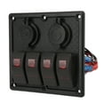 thumbnail image 4 of Rocker Switch Panel Waterproof 4 Gang LED Dual USB Charging Port 12-24V DC 4.8A for RVs SUV Yachts, Red, 4 of 8