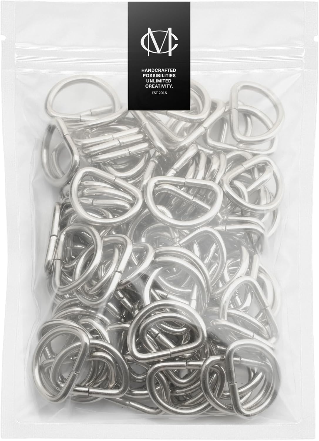 D-Ring Findings 5/8, 3/4 & 1 Inch Metal Non Welded D Rings for Belts Bags Lanyard Leathercraft Avail 4 Colors (5/8" x 100 Pack, Silver)