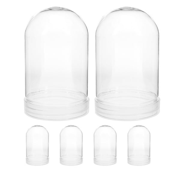 CIMAXIC diy snow globe 6pcs Christmas Diy Snow Globe Plastic Snow Globe With Bottom Gasket Clear Empty Plastic Globe With Screw Off Cap For Christmas Crafts Present Ornaments