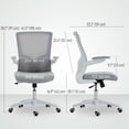 thumbnail image 2 of Ergonomic Office Chair with Lumbar Support & Flip-Up Armrests - Grey Mesh Task Desk Chair for Home Office, Living Room, or Study - Adjustable Height & Swivel, 2 of 7