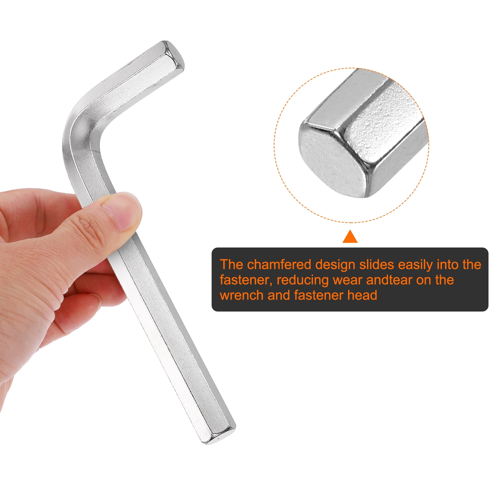 3pcs Hex Key Wrench 14mm L-Shape Hexagon Metric Wrenches Silver
