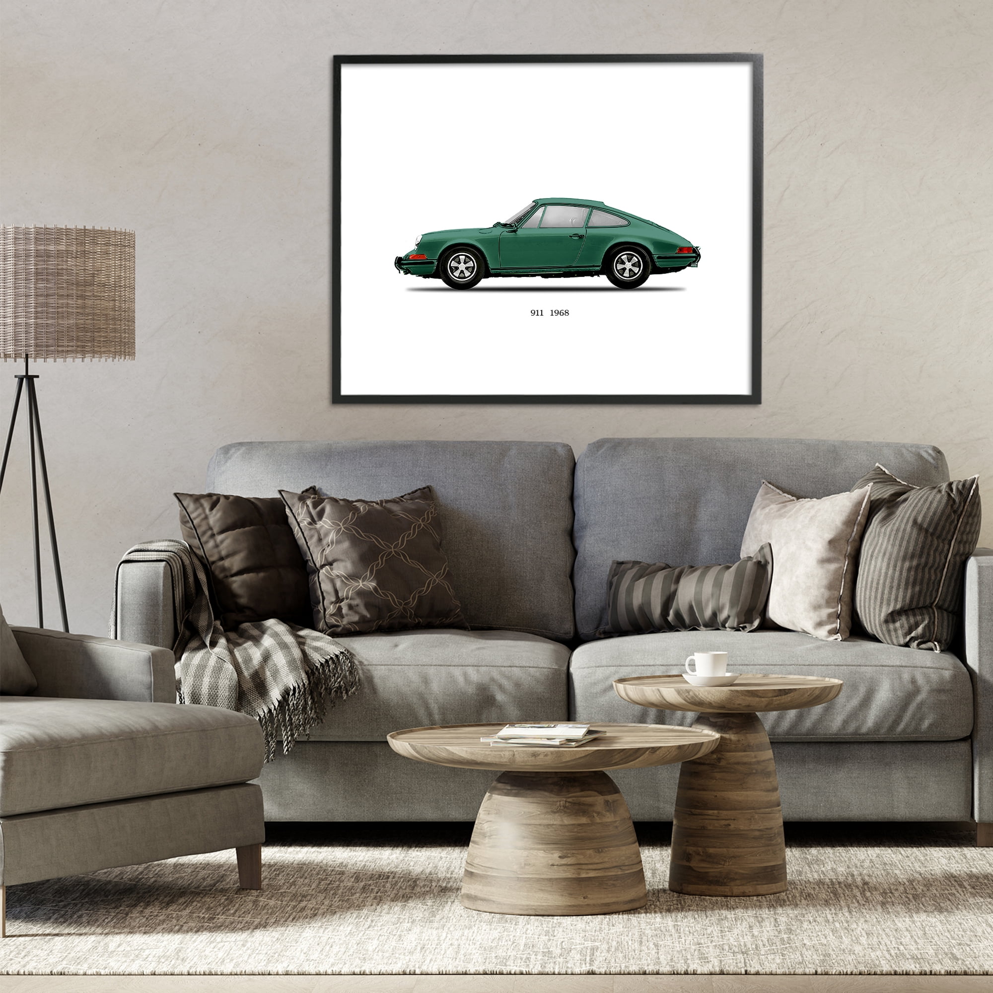 Stupell Industries Green Vintage Car Model Black Framed Giclee Art, design by Mark Rogan