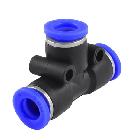 - Air Piping 3 Ways 8mm to 8mm T Shaped Quick Joint Push In Fitting Black Blue