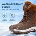 thumbnail image 6 of Stepedia Women's Waterproof Winter Snow Boots Lightweight Warm Faux Fur Lined Mid-Calf Booties for Women, Brown, 6 of 10
