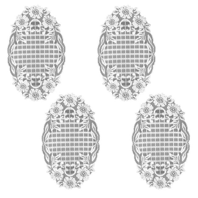 Treillis Floral 11 x 18 Po, Blanc - Ensemble de 4