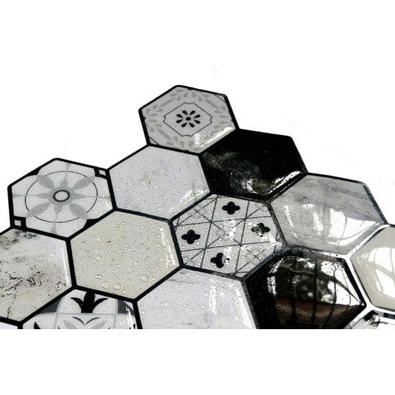 Mosaicowall 10-Sheet Peel and Stick Tile - 11.9"x11.8" Premium Kitchen Self Adhesive Backsplash Tile