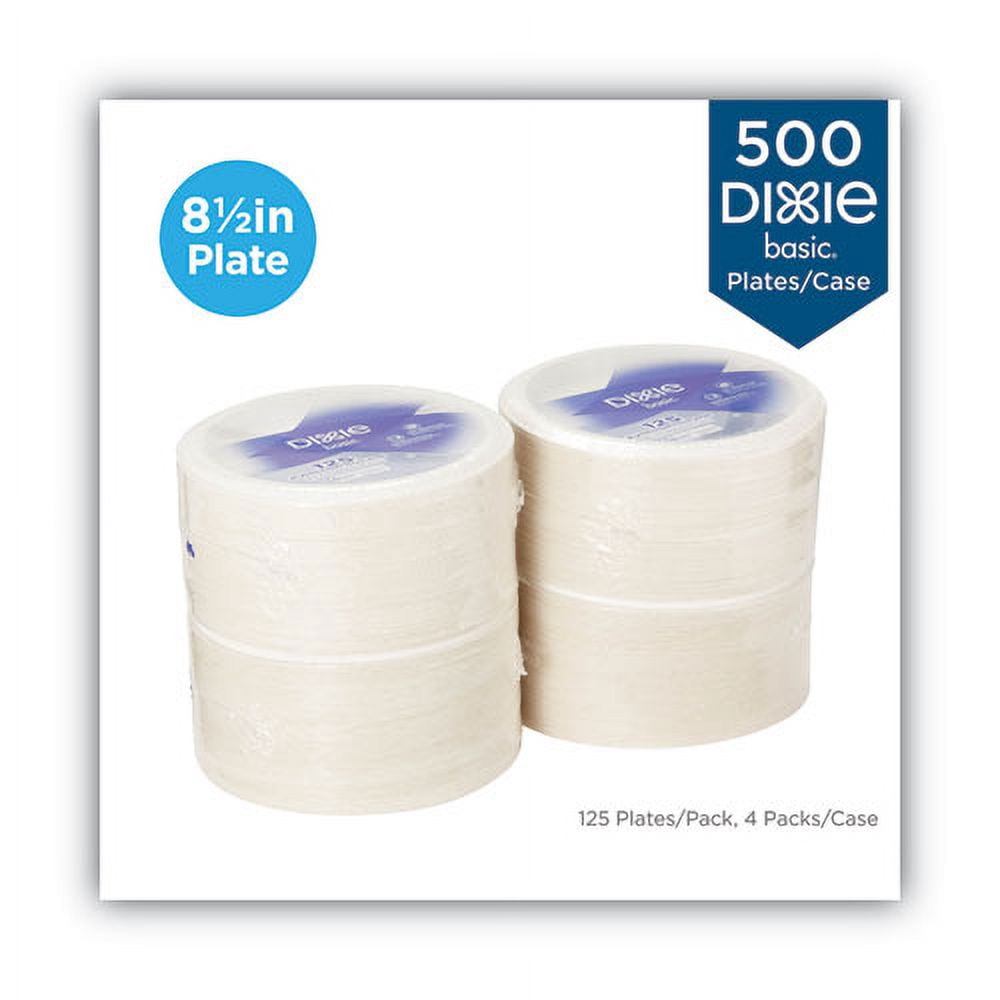 Paper Dinnerware, Plates, White, 8.5" Dia, 125/pack, 4/carton | Bundle of 2 Cartons