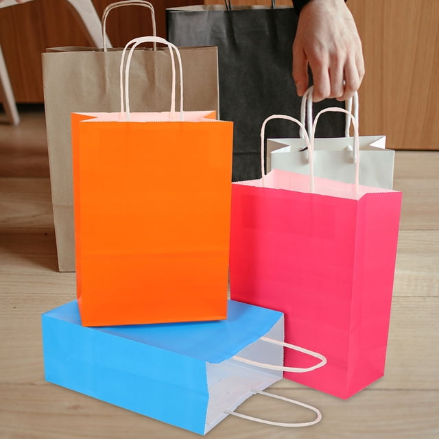 WHAMVOX 24Ud Bolsas De Papel Con Asas Resistentes Para Uso En Fiestas Y Embalaje De Regalos