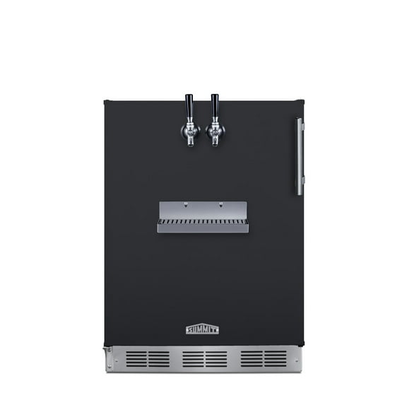 Summit Sbcfrtpadalhd 24" Wide 5.3 Cu. Ft. Built-In Double Tap Kegerator - Black