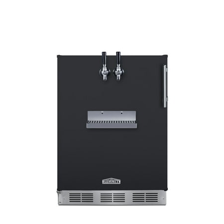 Summit Sbcfrtpadalhd 24  Wide 5.3 Cu. Ft. Built-In Double Tap Kegerator - Black