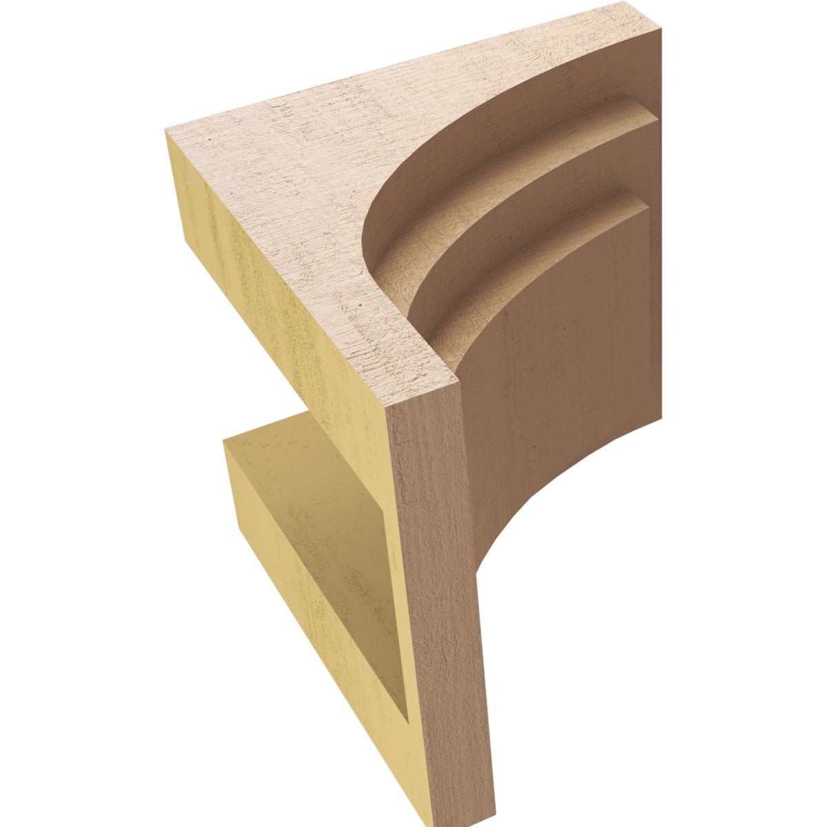 8"W x 8"D x 8"H Wide Rockford Rough Cedar Woodgrain TimberThane Corbel, Primed Tan