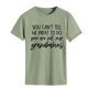 thumbnail image 1 of Camisa de manga corta holgada con estampado de letras de moda para mujer, talla M, camiseta verde oliva con fuente negra, 1 of 5