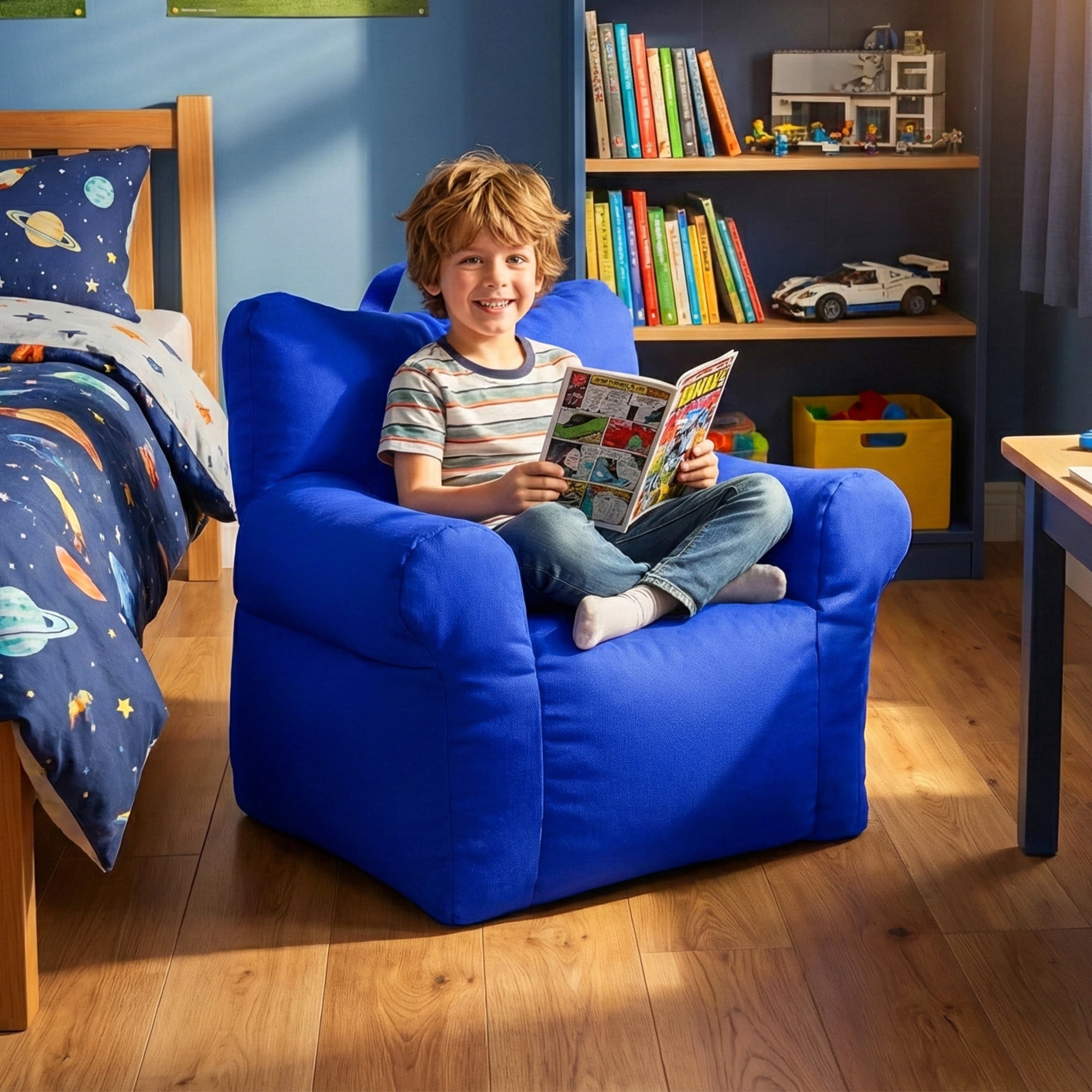 Big Joe Club Joe Kids Bean Bag Chair, Luminous Blue