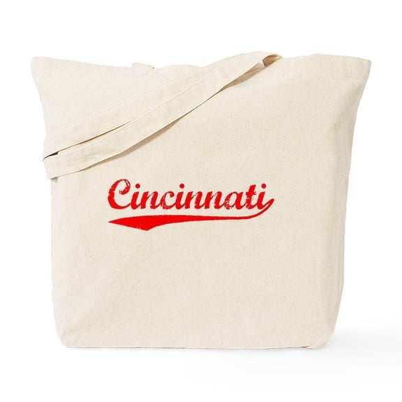 CafePress - Vintage Cincinnati (Red) Tote Bag - Unisex Canvas Tote Bag, Beige, 1-Piece