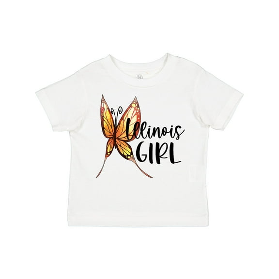 Inktastic Illinois Girl- Butterfly Girls Toddler T-Shirt
