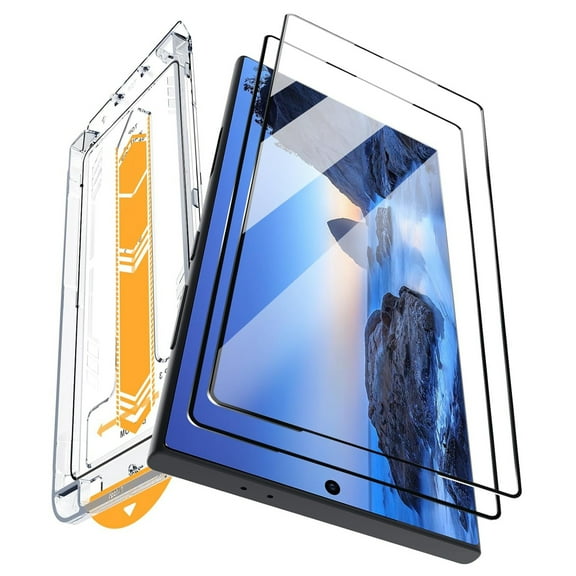 Dteck 2 Pack Screen Protector for Samsung Galaxy S25,with Auto-Alignment Frame HD Clear Tempered Glass Screen Protector for Galaxy S25,Black