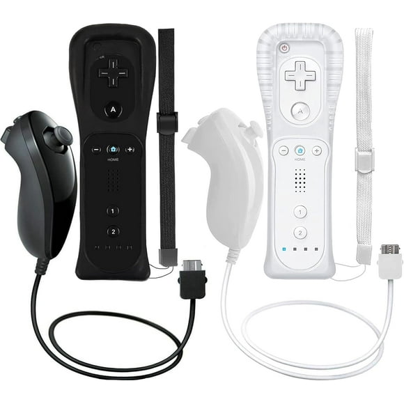 Lot de 2 Manettes Sans Fil et Nunchuck pour console Wii et Wii U - WELLNGS