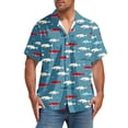 thumbnail image 2 of SGFCWSX Mens Hawaiian Shirt Printed Short Sleeve Button Up Casual Tropical Beach Shirt for Summer Vacation Blue Size 2XL, 2 of 7