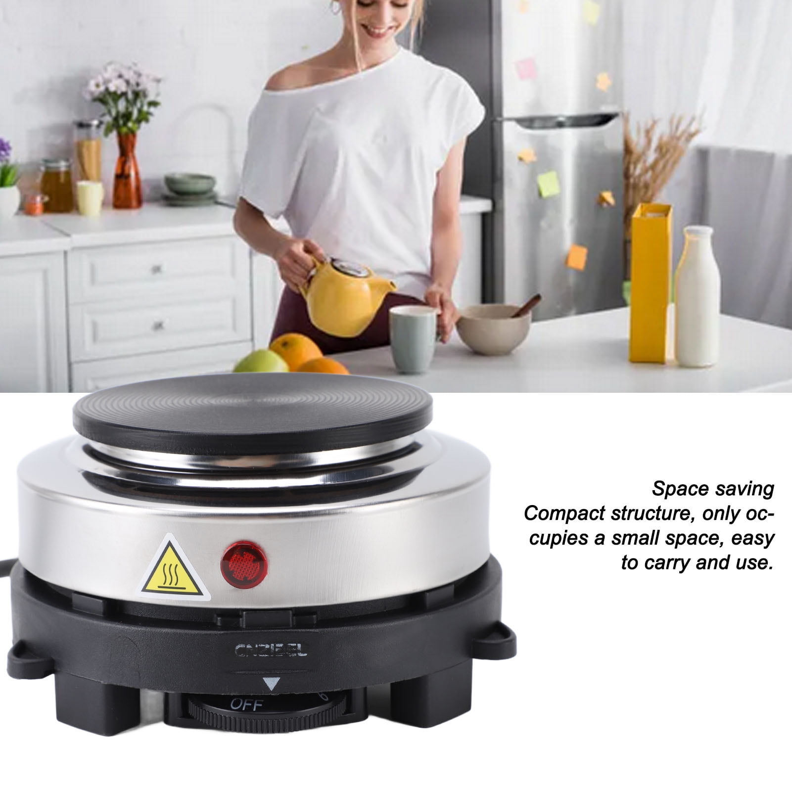 Plaque Chauffante électrique Petite Taille 6 Vitesses - Pour Théière Ou Moka, En Inox, Portable Et économique (220V UE)