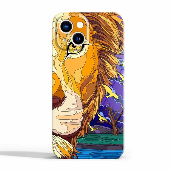 Lion Case Compatible with iPhone 14,Aesthetic Art Design Full Cover Protective Case