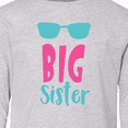 thumbnail image 4 of Inktastic Big Sister, Older Sister, Sunglasses - Blue Pink Long Sleeve Youth T-Shirt, 4 of 5