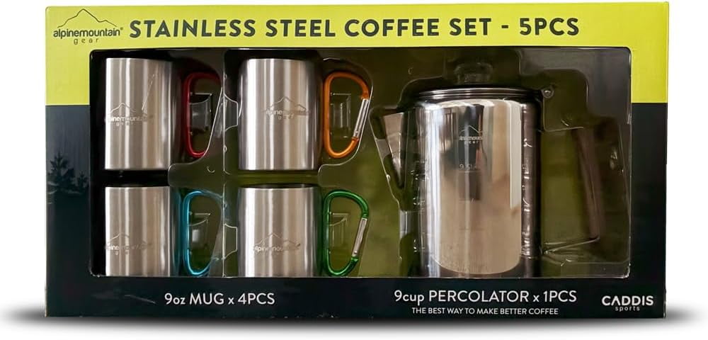 Alpine Mountain Gear Stainless Steel Coffee Mugs Set for Home