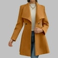 thumbnail image 2 of Women’s Long Wool Blend Coat – Winter Fall Fashion Notch Lapel Belted Trench Fully Lined winter coats for women, 2 of 4