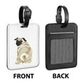 thumbnail image 2 of WIRESTER Rectangle PU Leather Luggage Tags for Travel Suitcase Baggage 4.05 x 2.83 inches - Pug Dog, 2 of 7