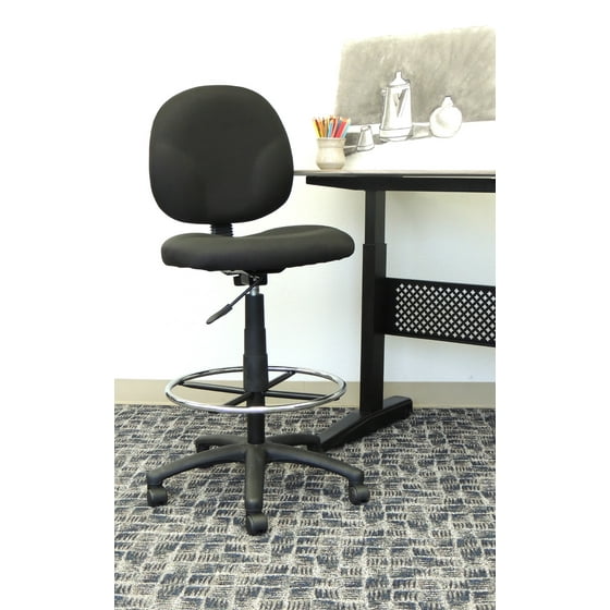 Boss Office Products Black Deluxe Drafting Stool Boss Office Products Black Deluxe Drafting Stool