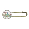 thumbnail image 1 of Broche de Metal antiguo Pintado a mano ciudad jardín Tokio Japón, 1 of 3