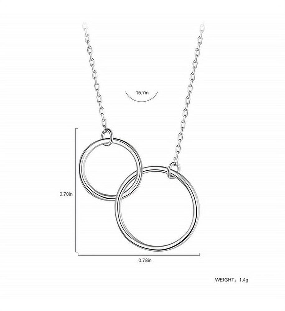 Women Two Interlocking Infinity Circles Pendant Necklaces - image 3 of 6
