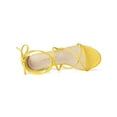 thumbnail image 4 of BLISSFUL STEP Women's Shoes Open Toe Lace Up Block Heel Strappy Heels Yellow 10, 4 of 8