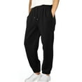 thumbnail image 2 of GuangCheng George Mens Elastic Waist Sweatpants,Casual Joggers,Baggy,Pull On,Lounge Pants for Men,Black,Size M, 2 of 6