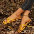 thumbnail image 6 of HomeDM Women's Flat Sandals Dressy Square Open Toe Comfortable Slide Sandals Summer Slip On Cross Strap Beach Sandals, Yellow Size 6, 6 of 9