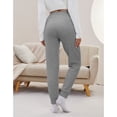 thumbnail image 2 of PULI Women's Cargo Pants Cotton Sweatpants with Zipper Pocket(Dark Grey M), 2 of 6