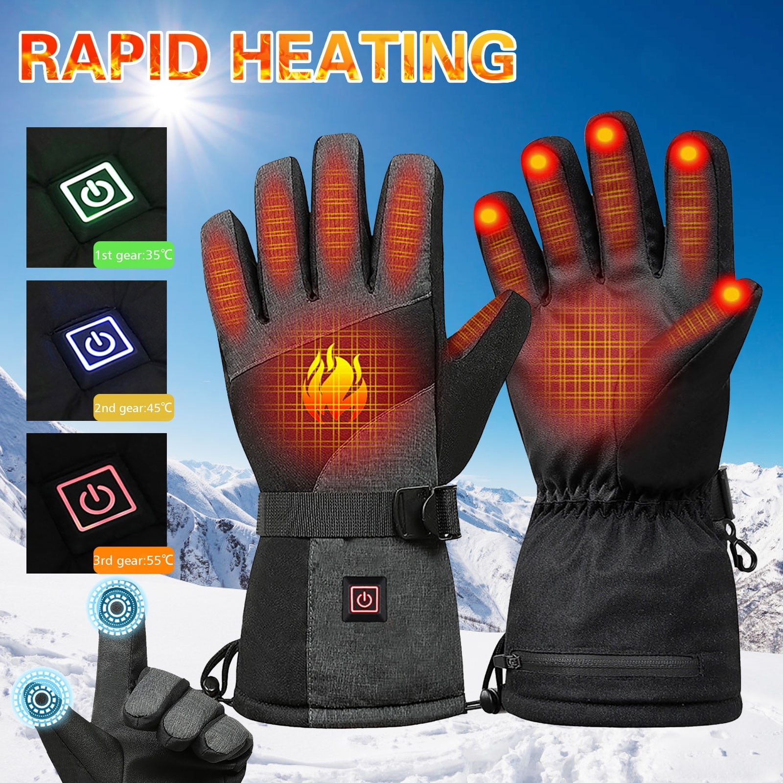 Battery Heated Gloves For Men And Women Outdoor Indoor Battery